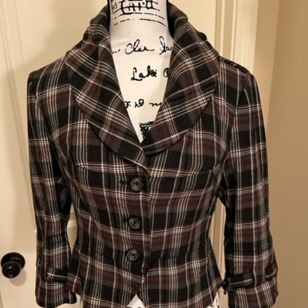 London Jean Victoria's Secret Plaid Blazer Size 6
